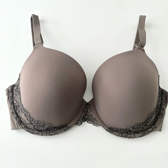 Soma “Memorable” Full Coverage Lace Trim Underwire T-shirt Bra.   Taupe  36D - Picture 1 of 6